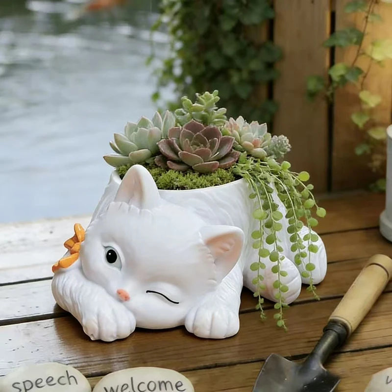 Vaso de Cerâmica Gatinho Manhoso