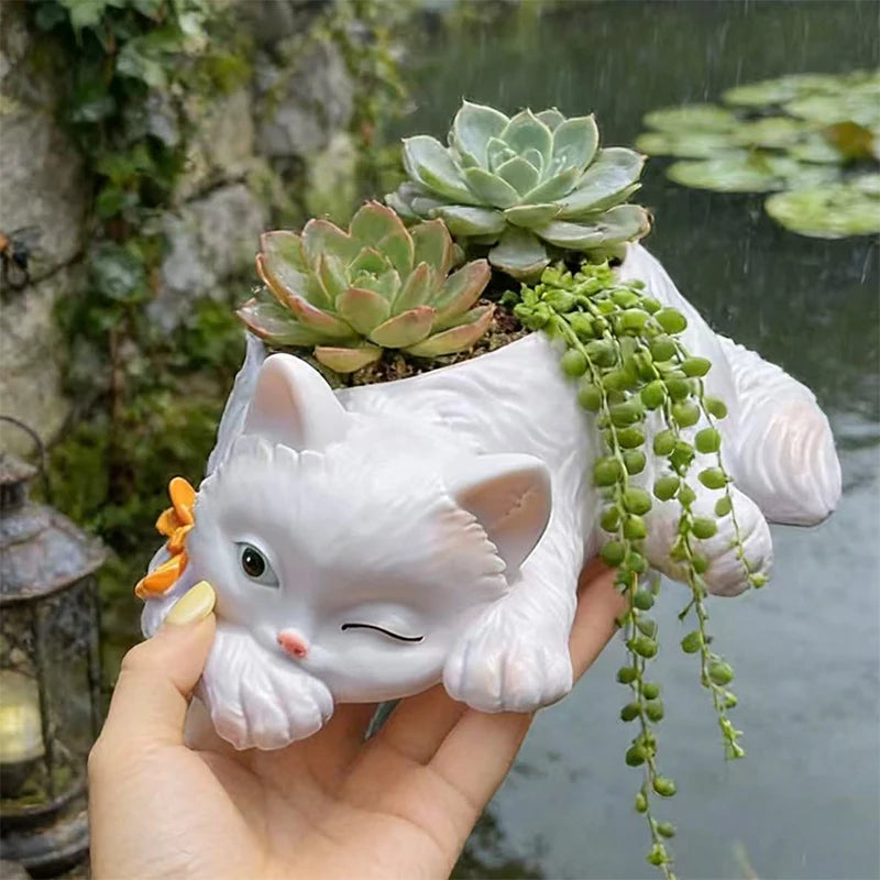 Vaso de Cerâmica Gatinho Manhoso