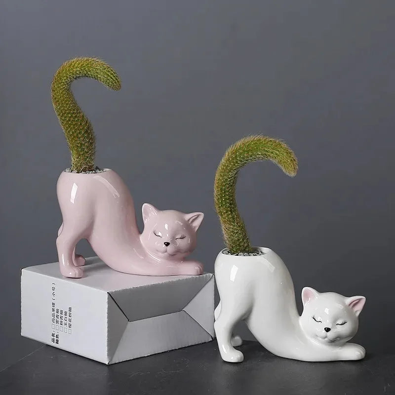 Vaso de Cerâmica Gato Zen