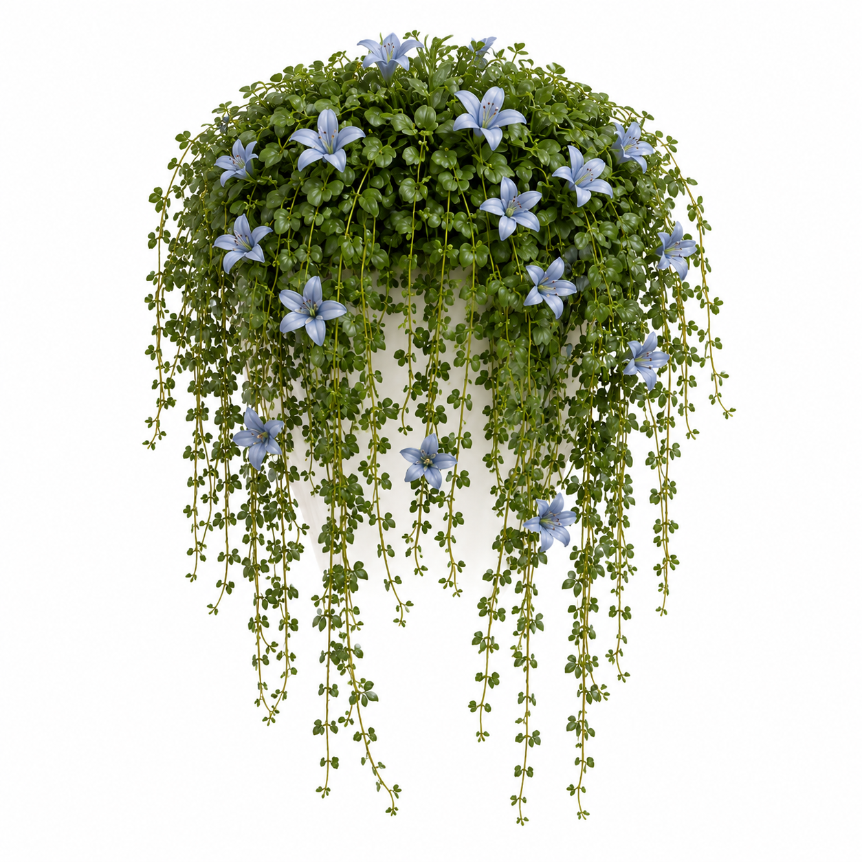 Nossa Senhora Jardim Celeste - Vaso Artesanal Pintado à Mão com Planta Artificial