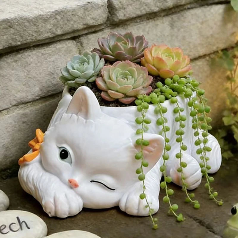 Vaso de Cerâmica Gatinho Manhoso