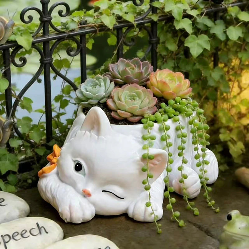 Vaso de Cerâmica Gatinho Manhoso