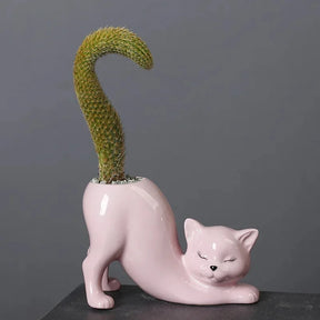 Vaso de Cerâmica Gato Zen