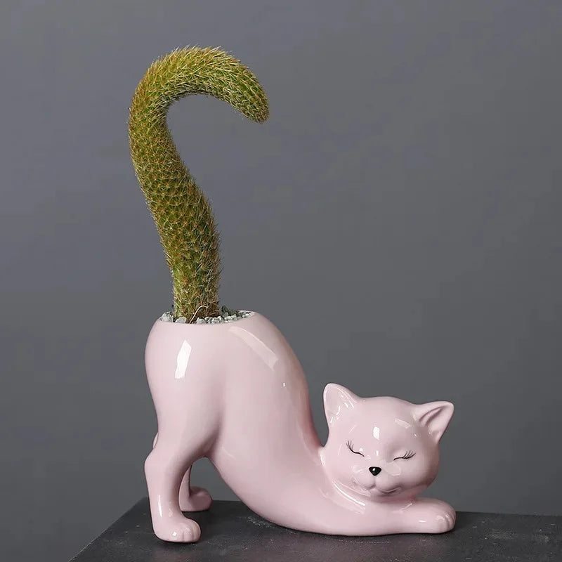 Vaso de Cerâmica Gato Zen