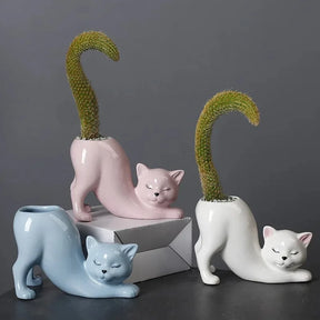 Vaso de Cerâmica Gato Zen