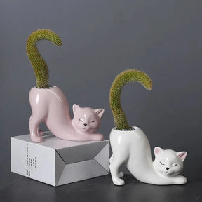 Vaso de Cerâmica Gato Zen