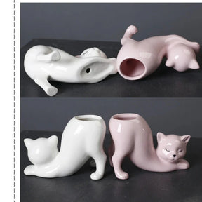 Vaso de Cerâmica Gato Zen
