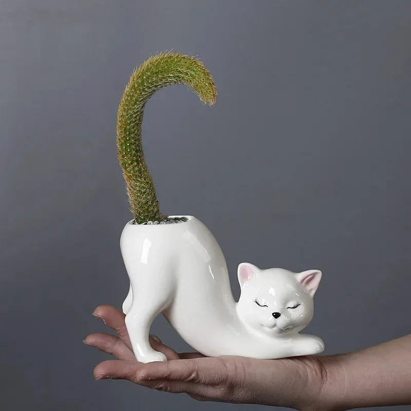 Vaso de Cerâmica Gato Zen