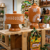 Conjunto Artesanal Afeto à Mesa - Boleira, Moringa e Copo
